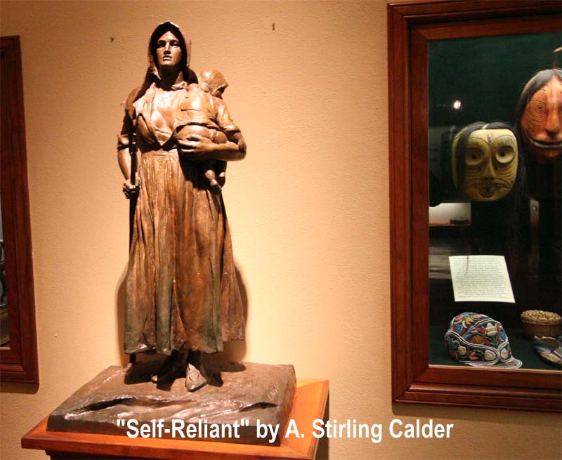 E. W. Marland's Pioneer Woman Models at Frank Phillips' Woolaroc Museum by Hugh Pickens
